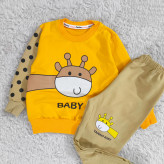 بلوز شلوار پسرانه زرافه خالدار پنبه دورس نرم و لطیف سایز 45 و 50