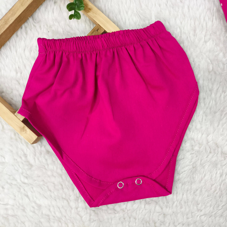 سارافون و شورت نوزاد دخترانه طرح کفشدوزک | جنس کتان نخ خنک | سایز 6 ماه تا 2 سال