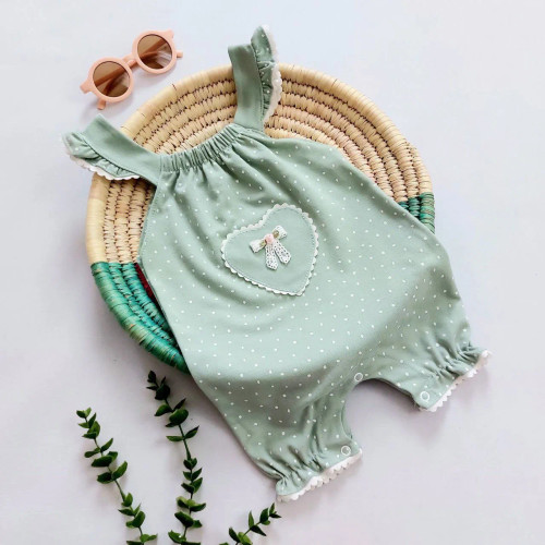 رامپر مجلسی نوزادی دخترانه نخ پنبه سرهمی دخترانه