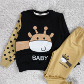 بلوز شلوار پسرانه زرافه خالدار پنبه دورس نرم و لطیف سایز 45 و 50