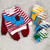 بلوز شلوار فیل راه راه پنبه دورس بچگانه | نرم و لطیف | مناسب 1 تا 4 سال