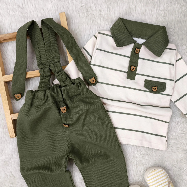 بلوز شلوار مجلسی پسرانه تریکو و کتان پنبه | بدو تولد تا سه سال و نیم