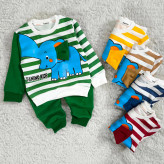 بلوز شلوار فیل راه راه پنبه دورس بچگانه | نرم و لطیف | مناسب 1 تا 4 سال