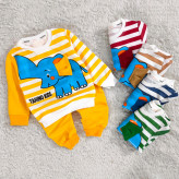 بلوز شلوار فیل راه راه پنبه دورس بچگانه | نرم و لطیف | مناسب 1 تا 4 سال