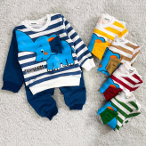 بلوز شلوار فیل راه راه پنبه دورس بچگانه | نرم و لطیف | مناسب 1 تا 4 سال