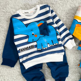 بلوز شلوار فیل راه راه پنبه دورس بچگانه | نرم و لطیف | مناسب 1 تا 4 سال