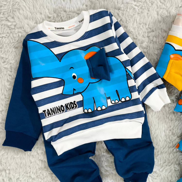 بلوز شلوار فیل راه راه پنبه دورس بچگانه | نرم و لطیف | مناسب 1 تا 4 سال