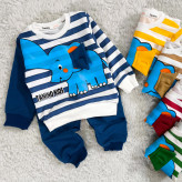 بلوز شلوار فیل راه راه پنبه دورس بچگانه | نرم و لطیف | مناسب 1 تا 4 سال