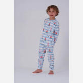 ست خواب پسرانه طرح دریا و قایق، لباس راحتی نخی بچگانه، مناسب 1 تا 8 سال