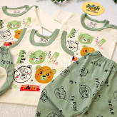 لباس نوزادی طرح خرس نخ پنبه لطیف دکمه دار مناسب 0 تا 9 ماه