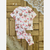 ست راحتی دخترانه بلوز شلوار بهاره آستین کوتاه 1 تا 8 سال