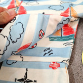 ست خواب پسرانه طرح دریا و قایق، لباس راحتی نخی بچگانه، مناسب 1 تا 8 سال