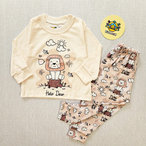 ست راحتی پسرانه و دخترانه طرح شیر و ابر | لباس خواب کودک پنبه ای