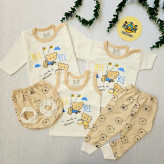 ست لباس نوزادی پسرانه و دخترانه طرح خرس و زنبور | لباس راحتی پنبه ای | مناسب 0 تا 9 ماه