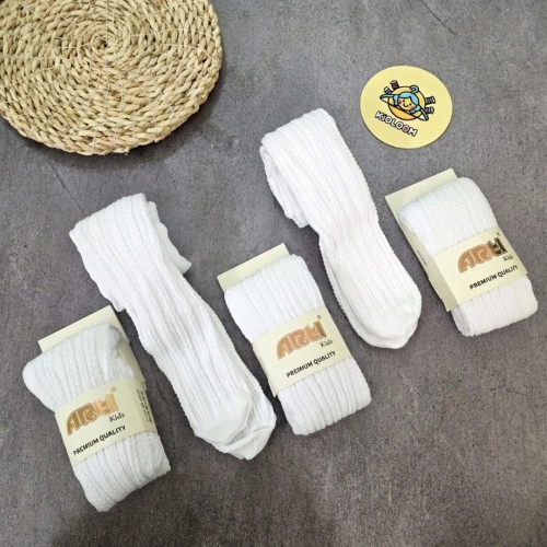 جوراب ساق بلند دخترانه طرح بافتنی نخ پنبه ای لطیف مناسب 2 تا 10 سال