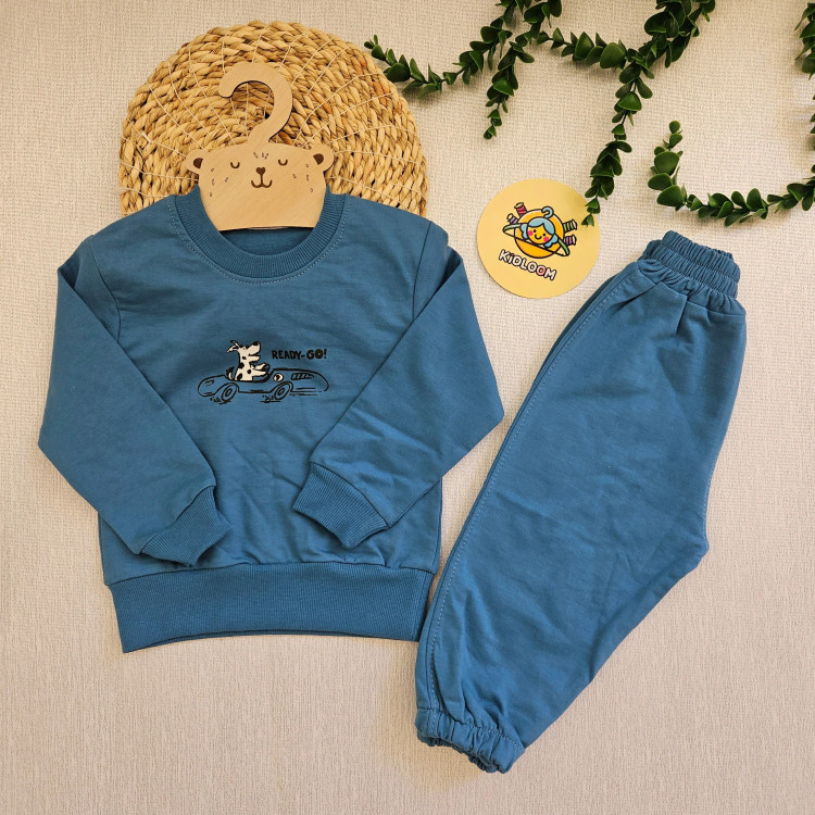 ست بلوز شلوار پسرانه طرح سگ ماشین سوار | لباس راحتی بچگانه | 1 تا 7 سال