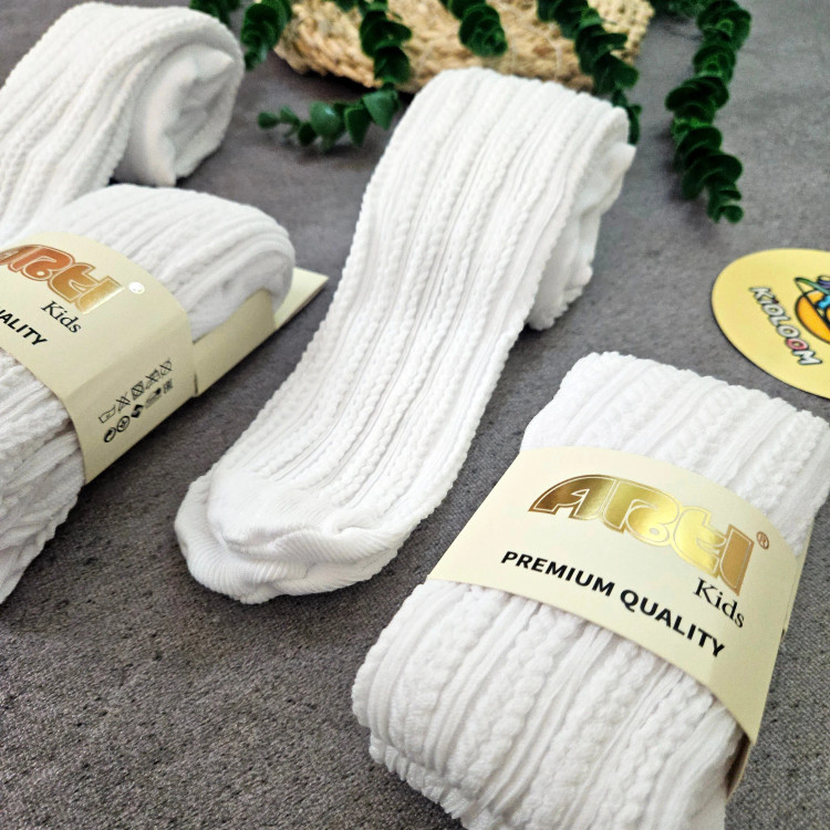 جوراب ساق بلند دخترانه طرح بافتنی نخ پنبه ای لطیف مناسب 2 تا 10 سال