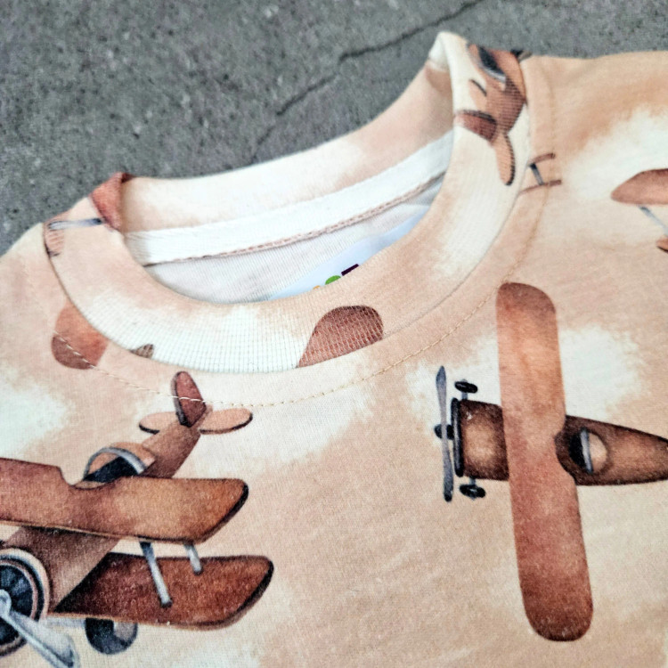 ست لباس راحتی پسرانه طرح هواپیما | لباس خانگی کودک | پنبه با کیفیت