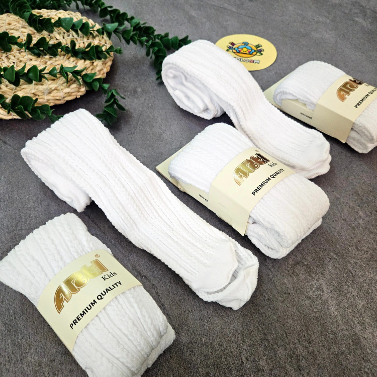 جوراب ساق بلند دخترانه طرح بافتنی نخ پنبه ای لطیف مناسب 2 تا 10 سال