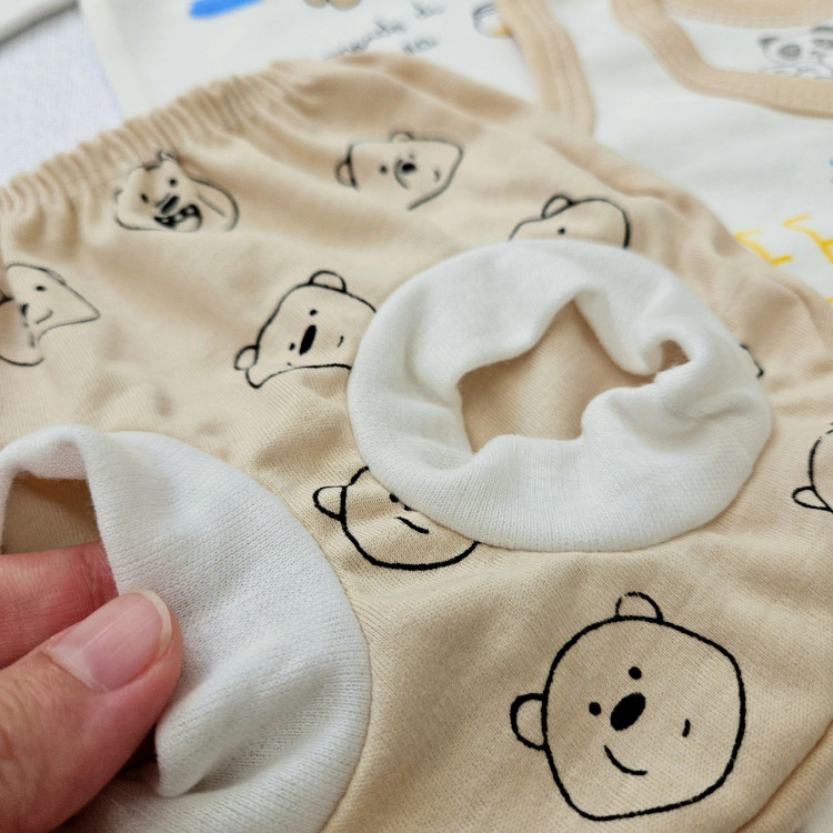 ست لباس نوزادی پسرانه و دخترانه طرح خرس و زنبور | لباس راحتی پنبه ای | مناسب 0 تا 9 ماه