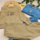 ست بلوز شلوار پسرانه طرح سگ ماشین سوار | لباس راحتی بچگانه | 1 تا 7 سال