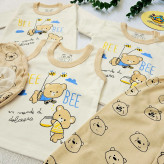 ست لباس نوزادی پسرانه و دخترانه طرح خرس و زنبور | لباس راحتی پنبه ای | مناسب 0 تا 9 ماه