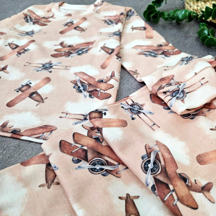 ست لباس راحتی پسرانه طرح هواپیما | لباس خانگی کودک | پنبه با کیفیت