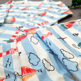 ست خواب پسرانه طرح دریا و قایق، لباس راحتی نخی بچگانه، مناسب 1 تا 8 سال