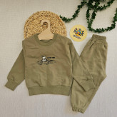 ست بلوز شلوار پسرانه طرح سگ ماشین سوار | لباس راحتی بچگانه | 1 تا 7 سال