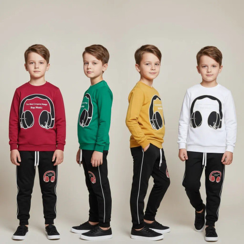 بلوز شلوار پسرانه عیدانه ست پسرانه بهاره پنبه دورس 6 تا 9 سال