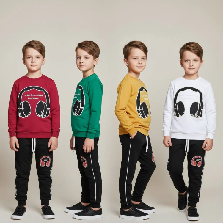 بلوز شلوار پسرانه عیدانه ست پسرانه بهاره پنبه دورس 6 تا 9 سال