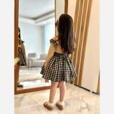 ست دوتیکه دخترانه بلوز و دامن مخمل آنجل و فانریپ پنبه 2 تا 13 سال