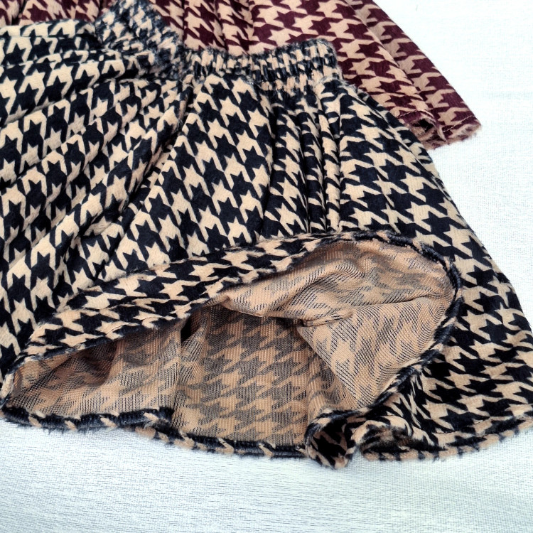 ست دوتیکه دخترانه بلوز و دامن مخمل آنجل و فانریپ پنبه 2 تا 13 سال