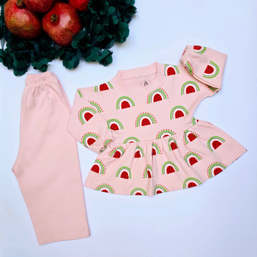 ست پیراهن و شلوار نوزادی دخترانه | مناسب 3 تا 36 ماه | ملورین کیدز