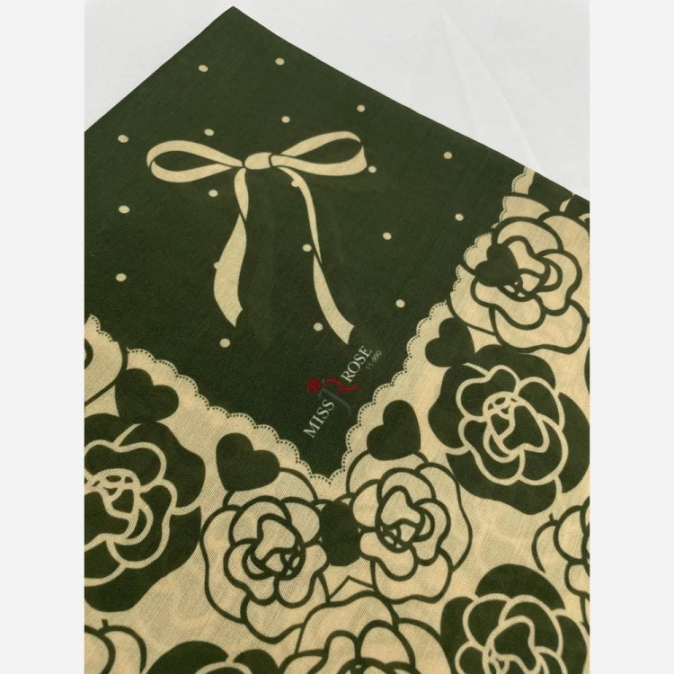 روسری سوپر نخ طرح رز قواره 110