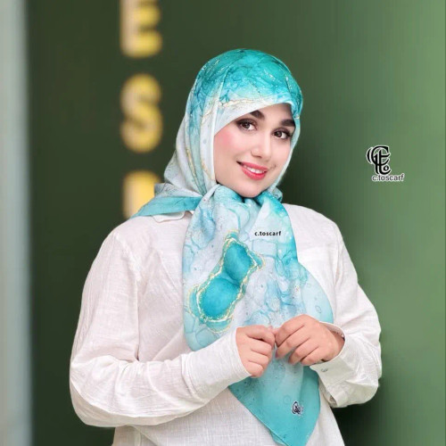 روسری نخی طرح رزیتا فیروزهای سایز 115