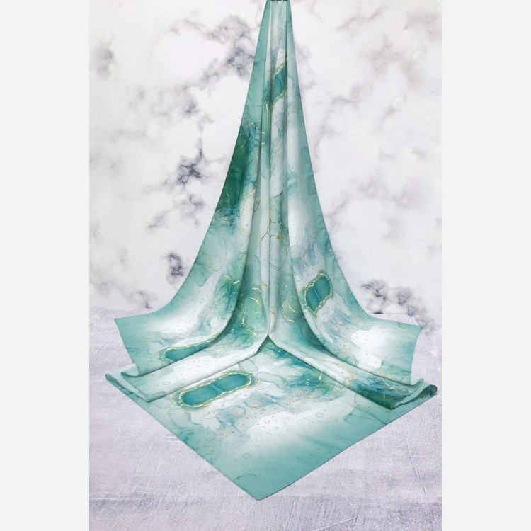 روسری نخی طرح رزیتا فیروزهای سایز 115