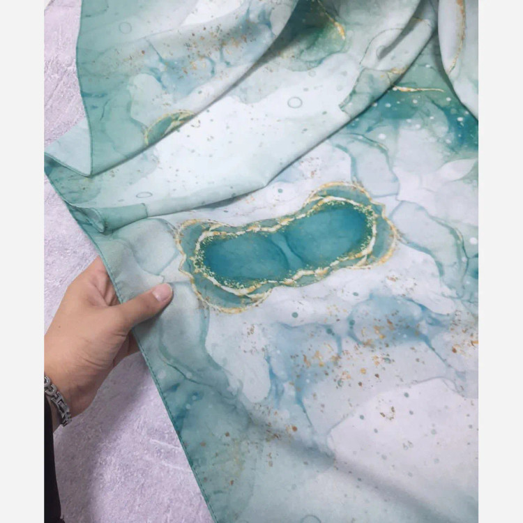 روسری نخی طرح رزیتا فیروزهای سایز 115