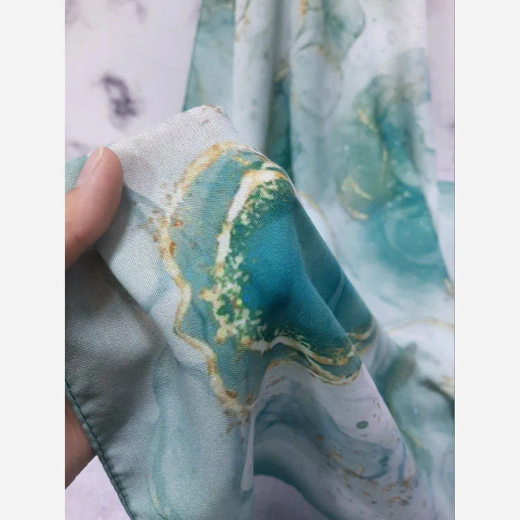 روسری نخی طرح رزیتا فیروزهای سایز 115