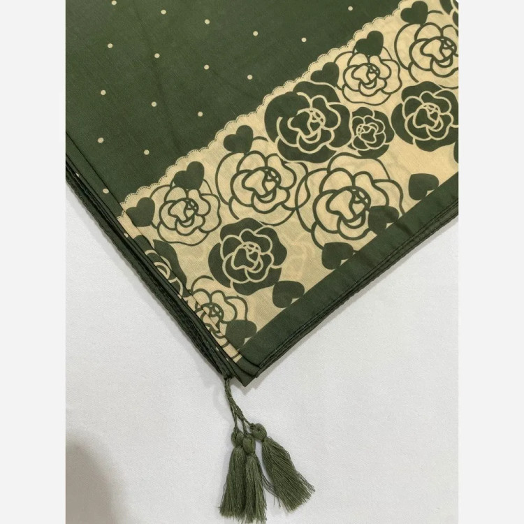 روسری سوپر نخ طرح رز قواره 110