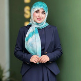 روسری نخی طرح رزیتا فیروزهای سایز 115