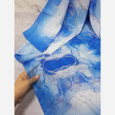 روسری نخی طرح رزیتا فیروزهای سایز 115