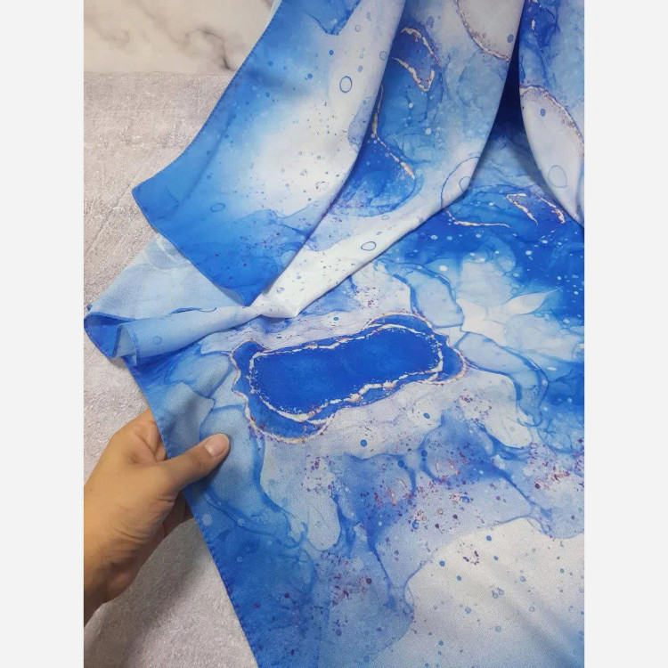 روسری نخی طرح رزیتا فیروزهای سایز 115