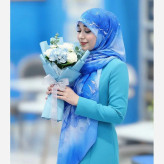 روسری نخی طرح رزیتا فیروزهای سایز 115