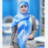 روسری نخی طرح رزیتا فیروزهای سایز 115