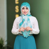 روسری نخی طرح رزیتا فیروزهای سایز 115