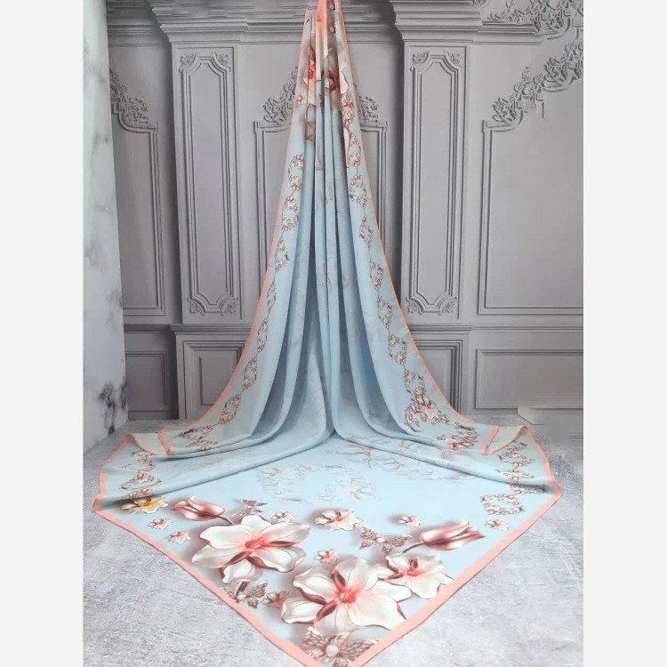 روسری طرح آرام قواره بزرگ 140 سانتیمتر، جنس نخ کاستوم سیتو، لیز نیست