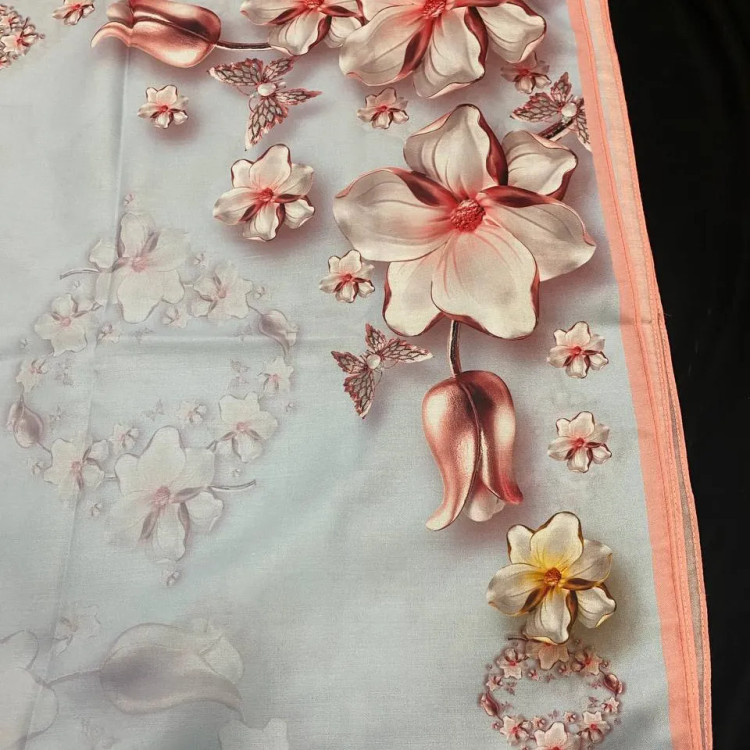 روسری طرح آرام قواره بزرگ 140 سانتیمتر، جنس نخ کاستوم سیتو، لیز نیست