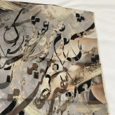 روسری زنانه طرح ترنم مولانا قواره بزرگ 140 سانتیمتر جنس نخ کاستوم سیتو