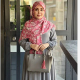 روسری نسترن سایز 140 طرحدار جنس نخ کاستوم سیتو چرخدوز